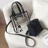 Nova Bolsa de Gelatina Transparente da Moda para Verão Feminina, Bolsa Transversal de Ombro Único Estilo Coreano, Conjunto Versátil de Bolsas de Mão
