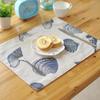 Profissional fornecimento de tecido placemat concha mediterrânea concha de camada dupla isolado ocidental placemat tapete antiderrapante venda quente transfronteiriça