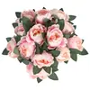 Guirlanda de Rosas Artificiais Estilo Europeu Castiçal Guirlanda Decoração de Natal Adereços de Janela Mesa de Jantar Casamento Decoração de Casamento Flores Artificiais