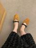 Sapatos Mary Jane Planos Estilo Francês Primavera e Outono 2025 Nova Versão Coreana Boca Rasa Sapatos de Salto Baixo Estilo Chanel para Mulheres