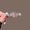 Presilha de Cabelo Varinha de Fada de Cristal Mágico Clipe Lateral de Strass em Formato de Coração Doce e Cool Clipe de Bico de Pato 2026 Novo Grampo de Cabelo Exquisito