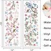 Novo Adesivo de Parede Flor de Pessegueiro e Pássaro Chinês Borboleta em Aquarela Pintura Autoadesiva Estilo Chinês Fundo de Primavera Adesivo Decorativo de Parede
