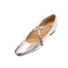 Sapatos Mary Jane Femininos Novos Retro Tira Cruzada Estilo Balé Francês Bico Redondo Boca Rasa Couro De Vaca Sapatos Rasos De Leite