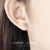 Pendientes de botón de plata 925 para mujer con forma de corazón, plata de ley, pequeños, simples, para estudiante, temperamento fresco, combinan con todo, no alergénicos