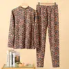 Conjunto Térmico de Cachemira y Seda para Mujer, Forrado de Felpa, Engrosado, Sin Costuras, Generador de Calor, Ropa Interior de Terciopelo Alemán, Capa Base, Ropa de Otoño, Pantalones de Otoño, Invierno
