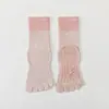 Calcetines de Yoga de Cinco Dedos Transfronterizos Antideslizantes Profesionales para Mujer Calcetines de Entrenamiento de Pilates Estilo Estudiante de Estudio de Yoga Calcetines para Dedos del Pie