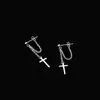 Pendientes de Cadena Cruzada Únicos Nuevos de Tachuela Estilo Nicho Elegantes Pinzas para Orejas Minimalistas Versátiles Punk Sin Perforar Mujer