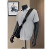 Camisa Polo Tricotada Preta Estilo Old Money Manga Curta Masculina Verão Caimento Quadrado Gola Lapela com Toque de Luxo, Elegante Costela de Meia Manga