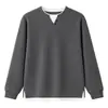Suéter de malha casual masculino outono e inverno 400g, imitação de duas peças, gola V pequena, para uso diário, trajeto e atividades ao ar livre