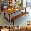 Escritorio para sala de estar, escritorio largo grande para leer y estudiar, mesa de comedor para el hogar, mesa doble larga, estación de trabajo para computadora