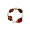 Transfronterizo Europeo y Americano~Conjunto de Pulsera y Collar Oval Geométrico de Acrílico, Diseño de Estilo Perezoso Retro, Joyería de Nicho