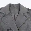 Comércio exterior inverno 2025 novo estilo europeu e americano moda feminina elegante casaco de abotoamento duplo com cinto 1255892