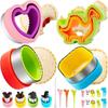 Molde para sándwich transfronterizo de 12 piezas, molde para tostadas de pan con forma de corazón con corte de fruta, molde para hornear galletas