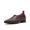 Zapatos de Cuero de Vaca de Primera Capa para Mujer, Zapatos Retro Tejidos de Punta Fina, Elegantes Zapatos de Tacón Alto de Piel Genuina para Mujer, Suministro Transfronterizo al por Mayor