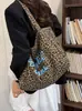 Bolsa de Compras de Verano Fresca con Estampado de Letras y Lunares INS, Bolso de Hombro Único con Bolsillo Interior con Cremallera de Doble Capa