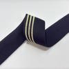 Fabricantes de bandas elásticas de rayas doradas en stock, pantalones, faldas, cintura, accesorios de ropa, banda elástica de goma con borde plateado