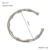 Pulsera Brazalete Abierto de Bambú Estilo Ins Europeo y Americano Moda Estilo Retro Pulsera de Acero Inoxidable Electrochapado en Oro de 18K para Mujer