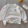 Camiseta de Forro Polar para Niños Hombres Otoño e Invierno 2025 Nueva Rayas Pequeñas y Medianas Niños Camiseta Elástica Base Estilo Mujer