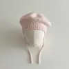 Gorro Coreano para Bebé Qiunan Invierno Nuevo Color Sólido Boina Infantil Tejido de Lana Gorro de Pintor para Niños