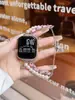 Adequado para Apple Watch Apple Watch8/Se/Corrente de Pérola de Fragrância Pequena Pulseira de Relógio de Couro Metal