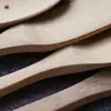 Conjunto de Espátulas de Bambu, Espátula de Bambu, Espátula de Cozinha Antiaderente, Colher de Arroz, Espátula Chinesa de Bambu com Cabo Longo