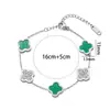 Pulsera de trébol de cuatro hojas de acero de titanio que no se desvanece con diamantes, pulsera de dijes de moda de oro rosa de 18 quilates, pulsera de cinco flores estilo europeo y americano