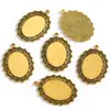 Accesorios para Joyería de Aleación DIY 35*25mm Diámetro Interior Ovalado Base de Piedra de Tiempo Decoración de Colgante C84