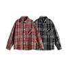 Otoño Nuevo Ropa de Pareja Japonesa Marca de Moda Urbana Camisa Holgada de Manga Larga a Cuadros Camisa de Moda Estilo BF para Hombre y Mujer