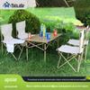 Mesa dobrável ao ar livre e conjunto de cadeiras Portátil Camping Stall Car Egg Roll Table Mesa de piquenique e cadeira liga de ferro Cadeira de acampamento