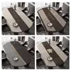Mantel Ovalado para Mesa de Comedor, Impermeable, Resistente al Aceite, No Requiere Lavado, Lujo Ligero, Mantel de Gama Alta, Mantel Plegable para Mesa Redonda, Mantel Individual