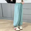 Pantalones de Niña Verano Delgados Pantalones Yamamoto Pantalones Casuales de Verano para Niños Pantalones Sueltos con Puño para Niñas Grandes Pantalones Anti-mosquitos