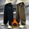 Calças de Lã Forradas para Meninos para Outono e Inverno, Calças de Veludo Cotelê Infantis, Calças Casuais Estilosas Forradas com Lã Espessa para Meninos Mais Velhos