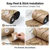 Pegatinas de pared decorativas con imitación de madera autoadhesivas, pegatinas de pared con rejilla de ranura ultra 3D, decoración de pared impermeable, pegatinas de pared para fondo de TV