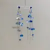 Anillo de Temporada: Pendientes/Clipes de Borla Florales Azules Vintage de Verano para Vacaciones para Mujer