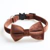Collar para gato nuevo de jengibre, textura de terciopelo de alta textura, collar para gato con lazo y campana