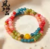 Pulseira Citrino Amarelo Natural Atrai-Riqueza para Mulheres, Projetada para Trazer Boa Sorte, Sensação de Alto Padrão, Novo Estilo Chinês