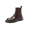 Botines Chelsea de piel de oveja para mujer con patrón de agarre estilo británico Botas Martin botines de tobillo de suela gruesa pequeños botines cigarette vintage