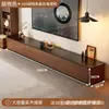 Mesa de centro rectangular usada color nogal wind con tablero negro, esquinas redondeadas, cajón de gran capacidad, de pie, mesa de té para sala de estar