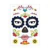 Pegatinas de Tatuaje Impermeables de Halloween, Pegatinas de Rostro de Muerte para Mascarada, Pegatinas de Tatuaje al por Mayor para Suministro Transfronterizo