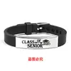 Pulseira de Silicone Pulseira de Silicone Transfronteiriça Europeia e Americana Tira para Temporada de Formatura Presente Multicor Aço Inoxidável Gravação Joia Popular para Mão