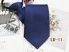 Corbata con cremallera para hombre, formal, de negocios, de 8 cm, fácil de tirar, sin corbata, con rayas rojas y negras.