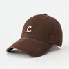 Chapéu Fashion Letra C Estilo Coreano para Mulheres, Boné de Beisebol Casual Versátil da Moda, Bordado de Alta Qualidade, Chapéu de Proteção Solar Estilo Ins