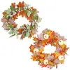 Venta Caliente Transfronteriza Amazon Festival de la Cosecha Decoraciones de Otoño Decoración de Ventana del Hogar Colgante de Puerta Calabaza Blanca Artificial Flor de Hoja de Arce