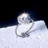 Anel Coringa da moda quente, novo, Europa e Estados Unidos, transfronteiriço, aço inoxidável, diamante gota d'água, anel ajustável, nicho de luxo leve