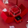 Caja de Regalo Creativa de Rosa Apple Collar Anillo Perfume para Amigos Día de San Valentín Navidad Cumpleaños Caja de Empaque de Regalo