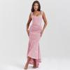 Estilo Europeu e Americano Transfronteiriço 2026 Verão Mais Vendido Novo Sem Mangas Sexy Moda Ombro a Ombro Espartilho Barbatanas Bodycon Vestido Longo para Mulheres