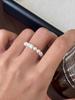 Anel Elástico Cubo de Açúcar em Prata de Lei S925 com Pérola Swarovski Austríaca Design de Nicho Anel de Dedo Indicador Feminino Modelo Novo 2024