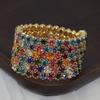 Pulseira de braço de strass AB nova para noiva, performance de palco, preto fosco, cristal de diamante, ornamentos de mão, acessórios, atacado 1035