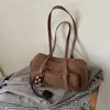 Bolsa baguette em camurça retrô de alta qualidade para axila 2026 nova clássica com padrão de diamante bolsa de ombro bolsa transversal