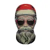 Máscara Facial Completa de Papá Noel Europeo y Americano con Capucha Transpirable de Verano Protección Solar para Ciclismo al Aire Libre Malla Visual Transparente